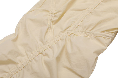 Beige Drawstring Ruched Pants