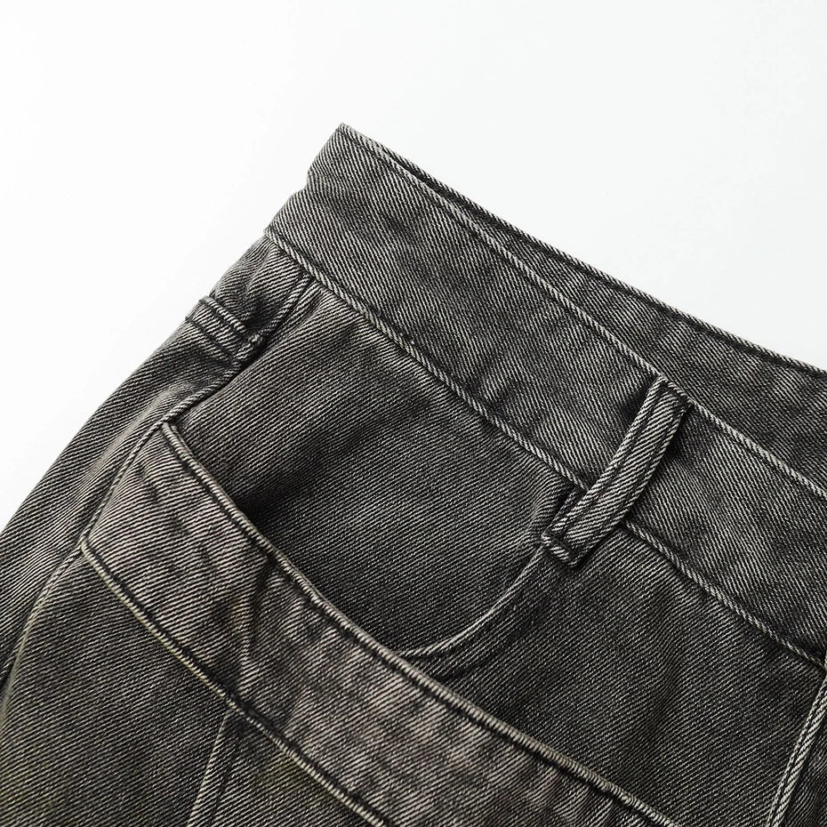 Charcoal Ombre Wide-Leg Jeans