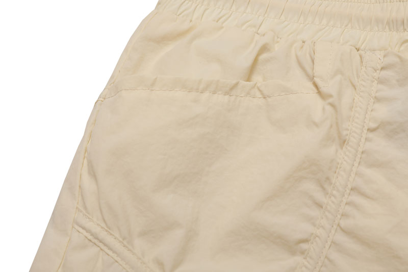 Beige Drawstring Ruched Pants