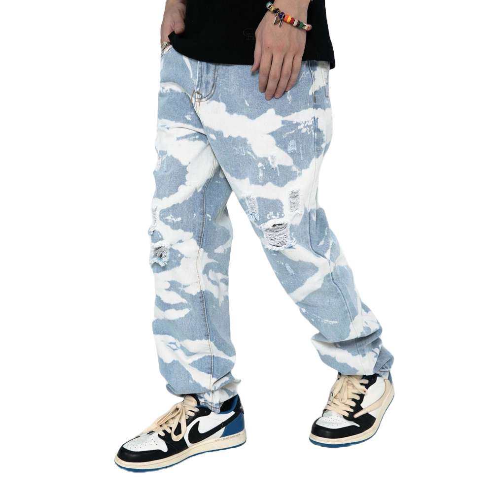 Tie-Dye Distressed Jeans