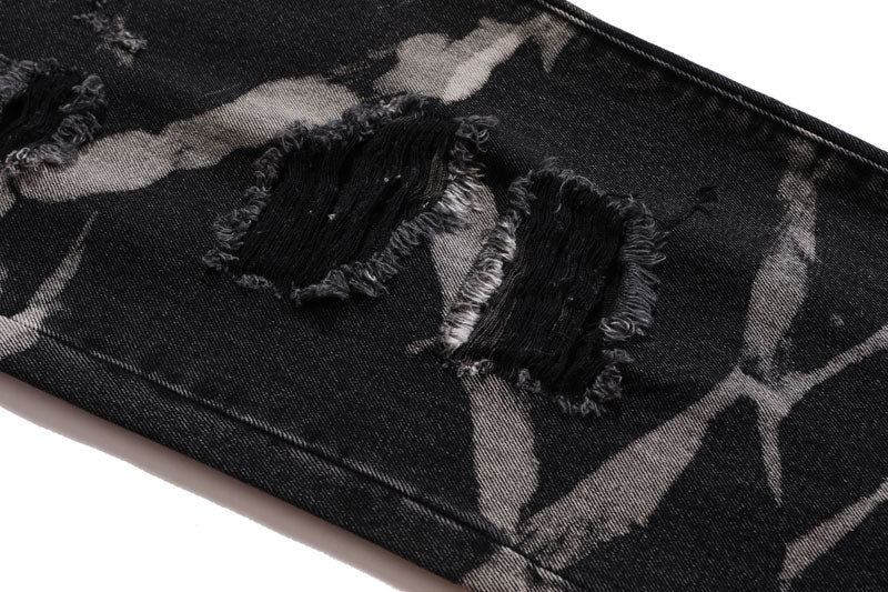 Tie-Dye Distressed Jeans