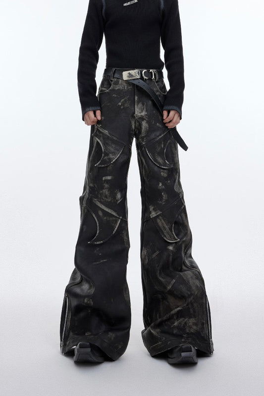 Vintage Embroidered Leather Pants