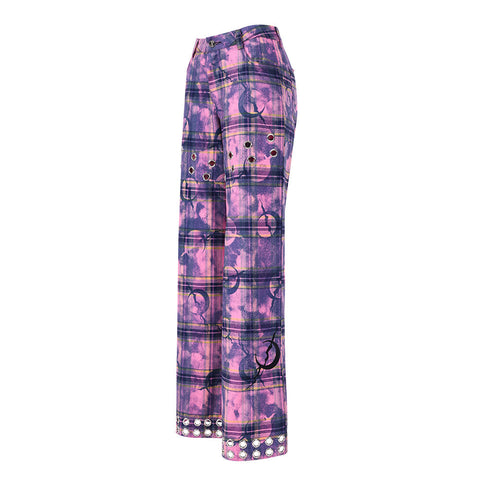 PINKSPINK Mystic Plaid Cargo Pants - Purple and Pink