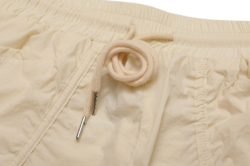 Beige Drawstring Ruched Pants