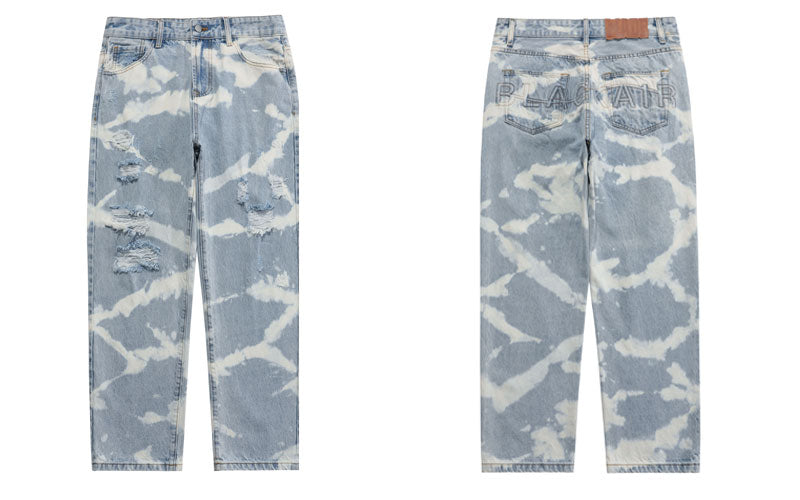 Tie-Dye Distressed Jeans