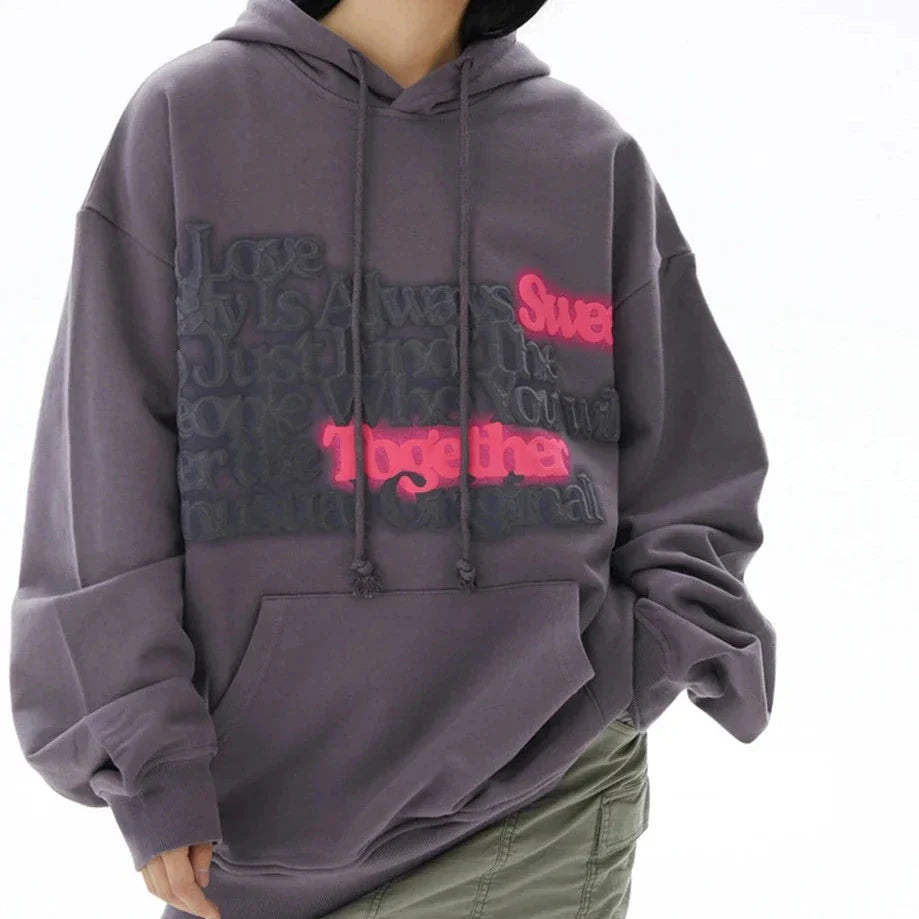 Neon Haze Poetic Hoodie