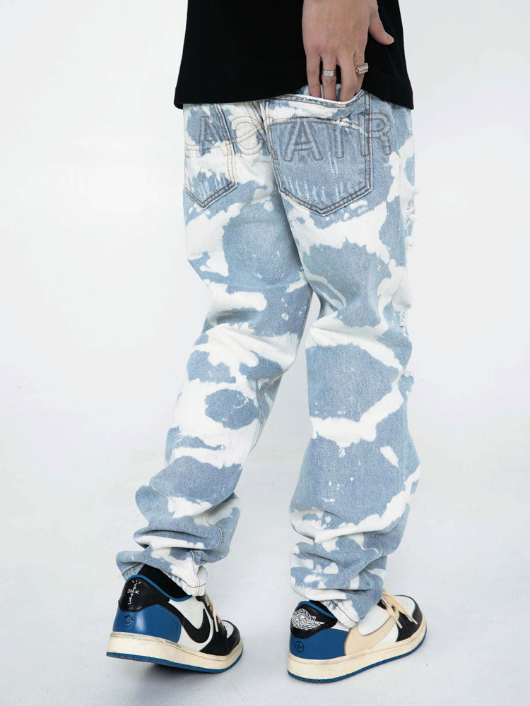 Tie-Dye Distressed Jeans