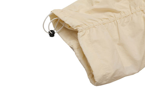 Beige Drawstring Ruched Pants