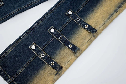 Architectural Acid Straight-Cut Denim Jeans