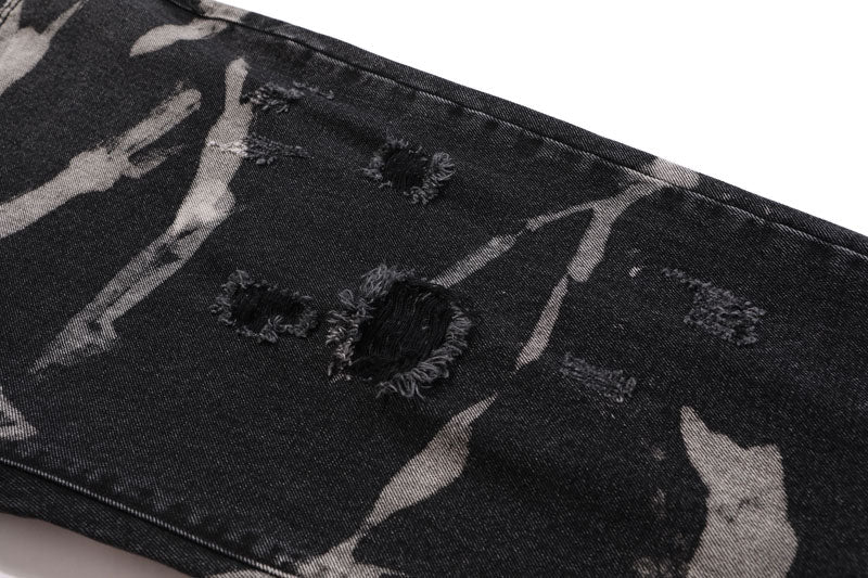 Tie-Dye Distressed Jeans