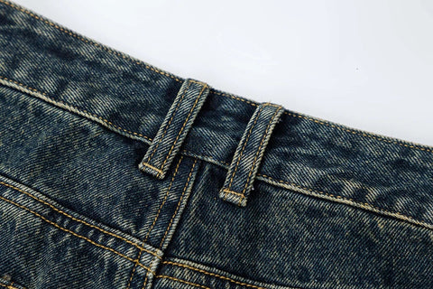 Eclectic Mosaic Layered Denim Jeans