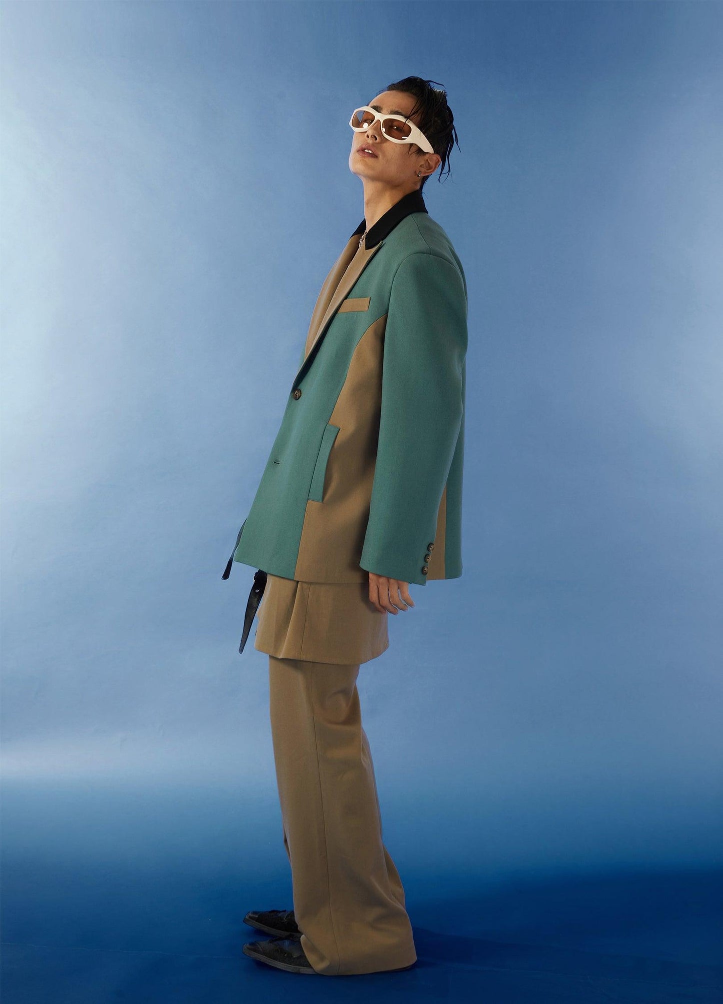 Retro Two-Tone Oversized Jacket