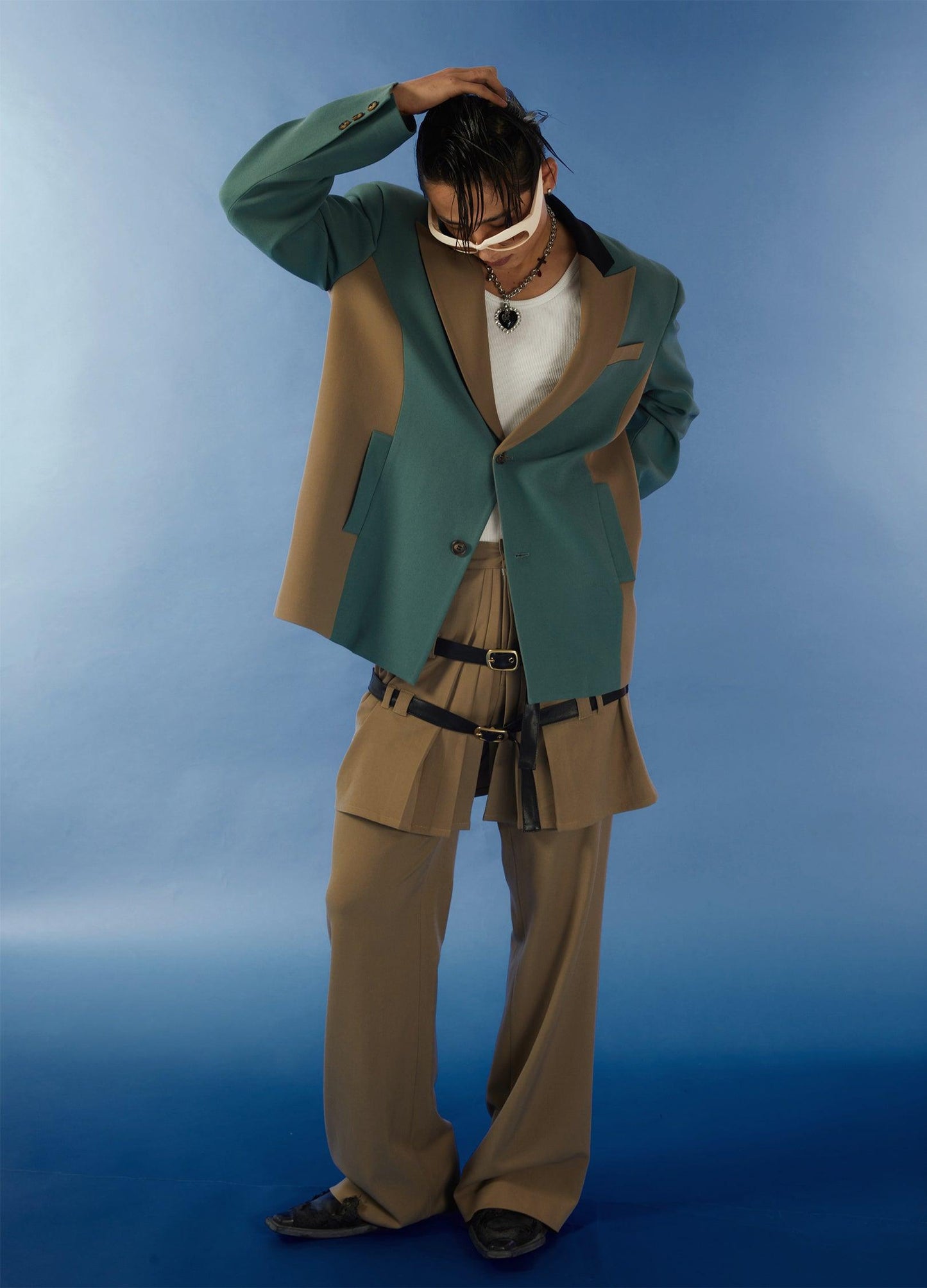 Retro Two-Tone Oversized Jacket