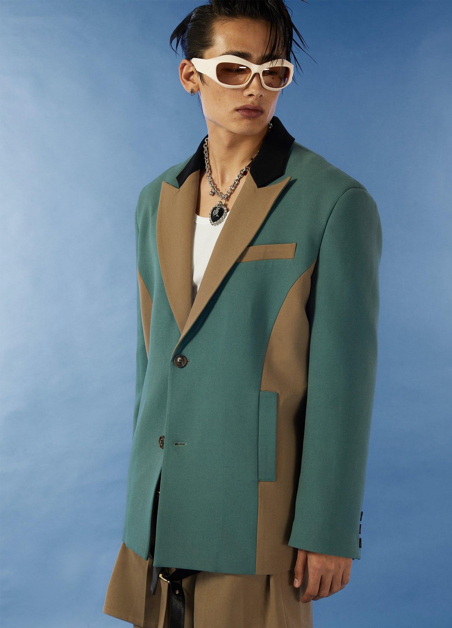 Retro Two-Tone Oversized Jacket