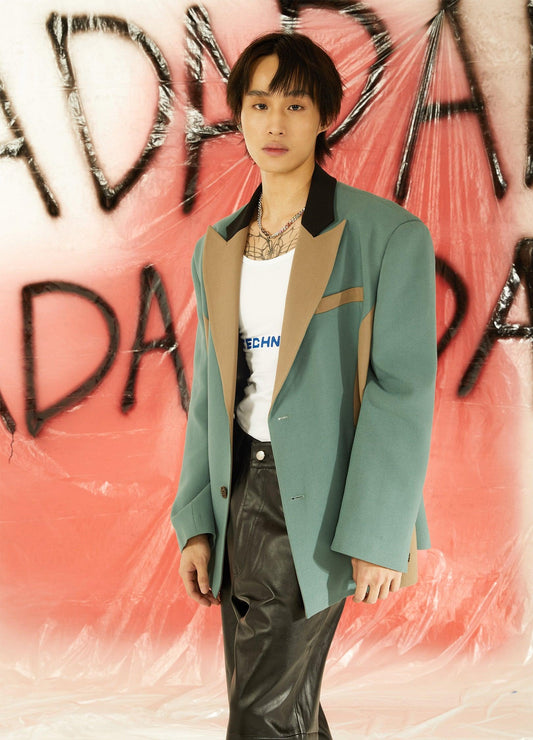 Retro Two-Tone Oversized Jacket