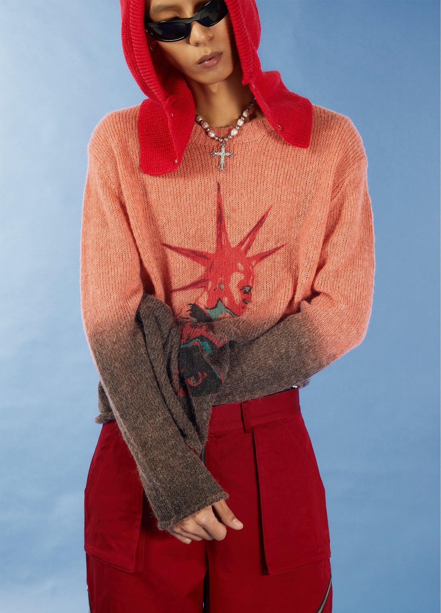 Punk Gradient Mohair Knit Sweater