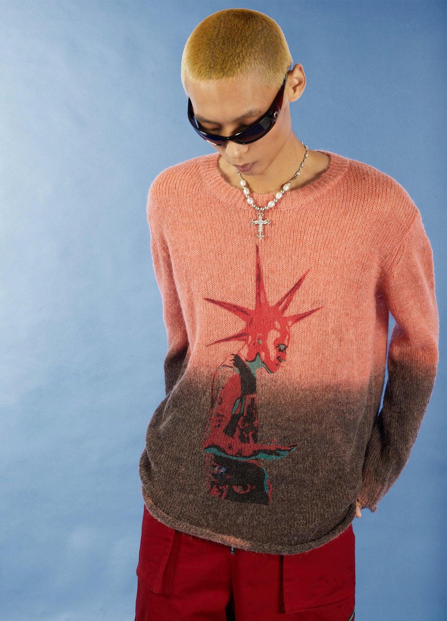 Punk Gradient Mohair Knit Sweater