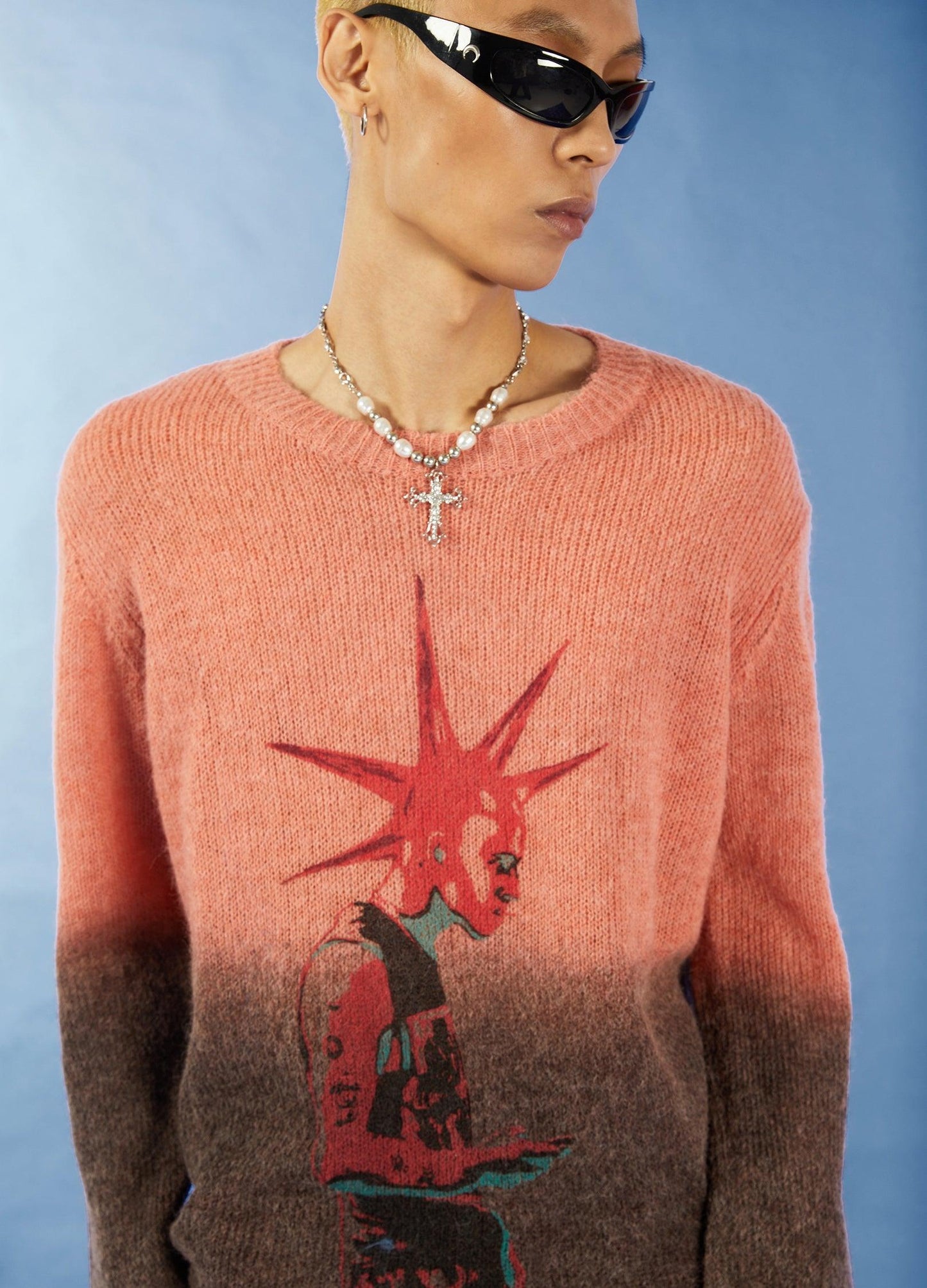 Punk Gradient Mohair Knit Sweater