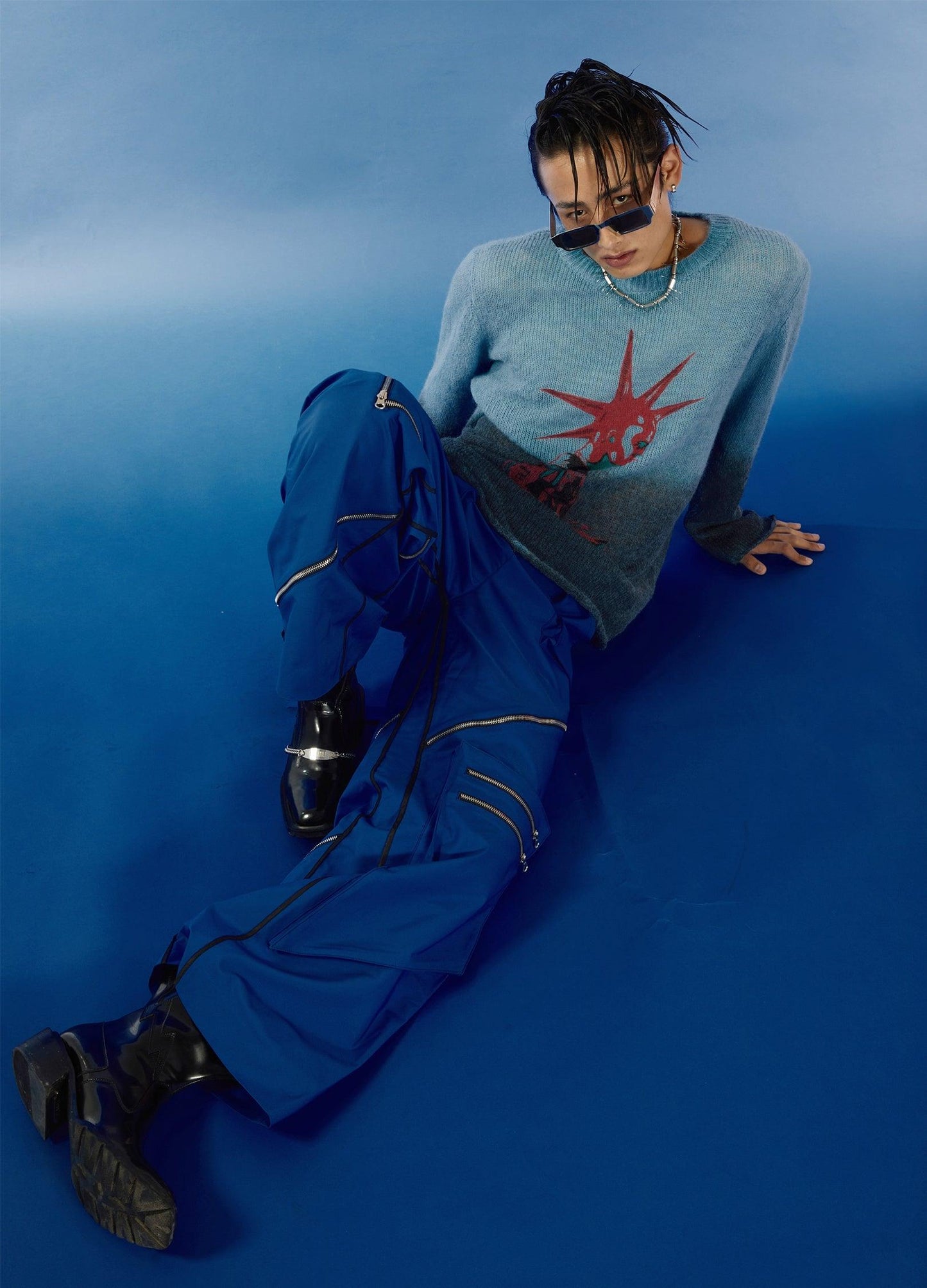 Punk Gradient Mohair Knit Sweater