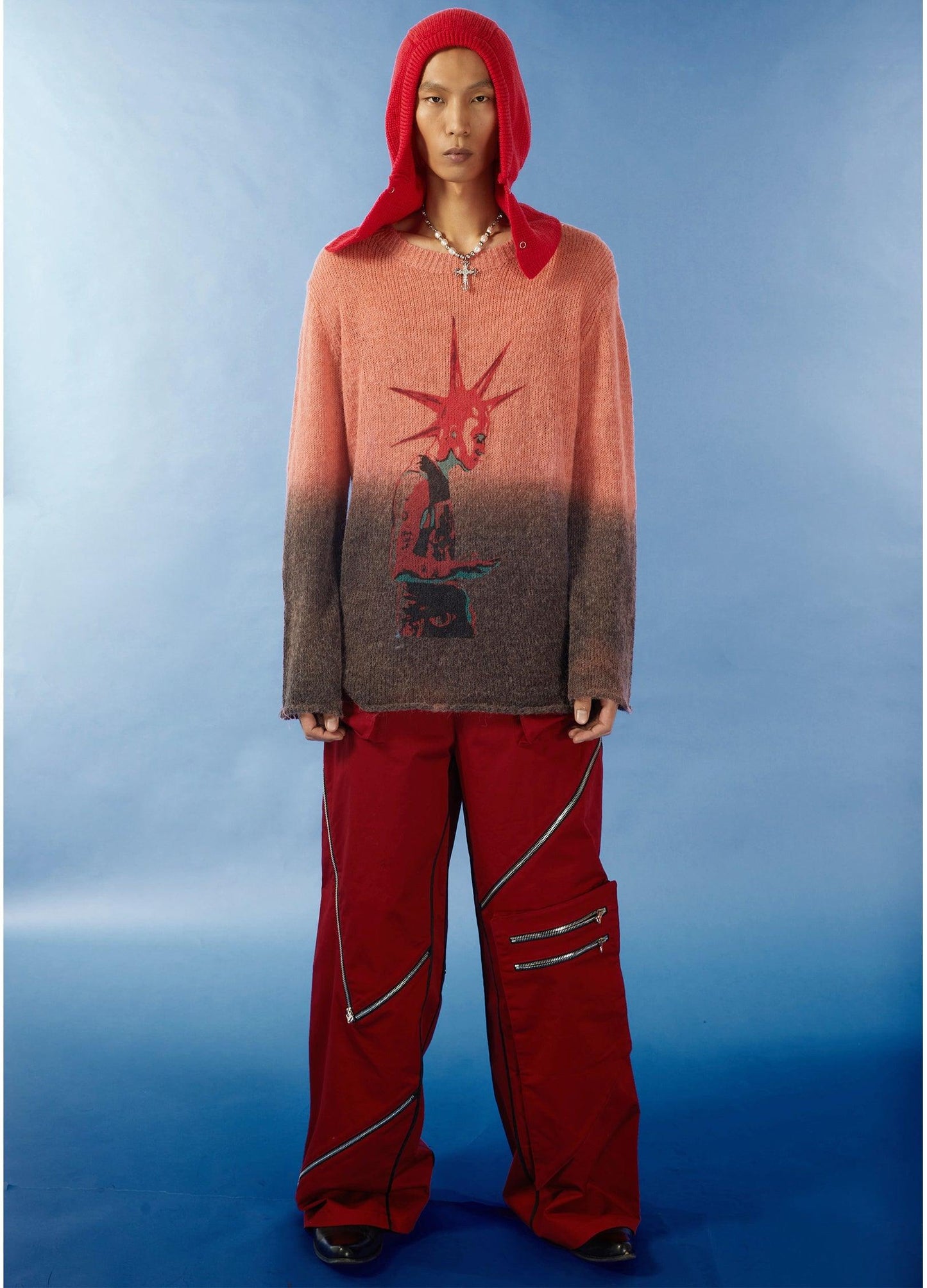 Punk Gradient Mohair Knit Sweater