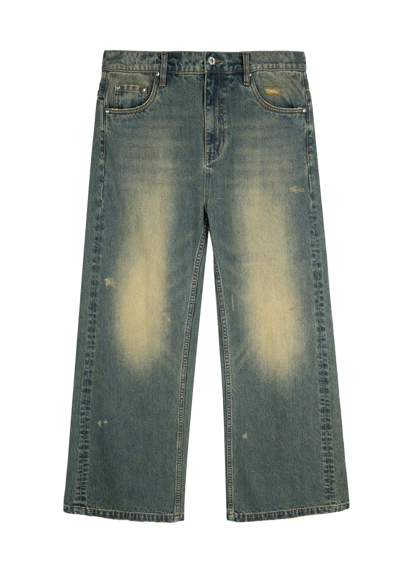Retro-Inspired Wide Leg Denim Jeans