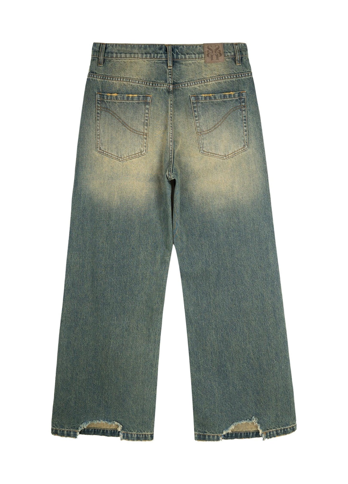 Retro-Inspired Wide Leg Denim Jeans
