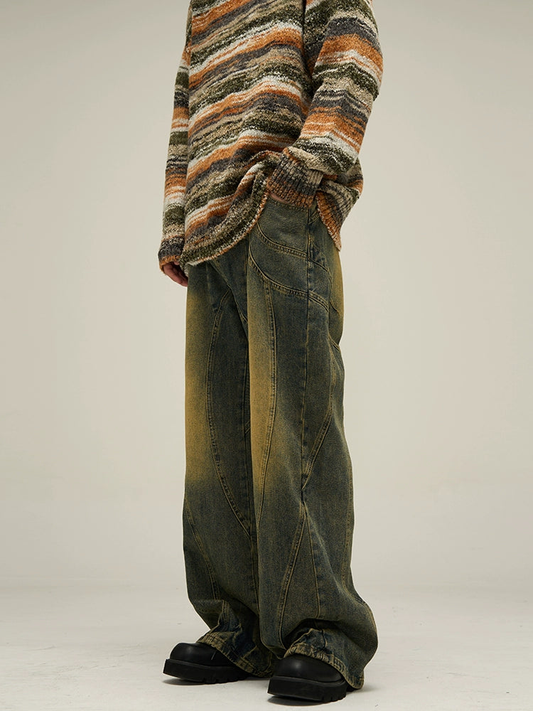 Retro Flare Washed Denim Jeans