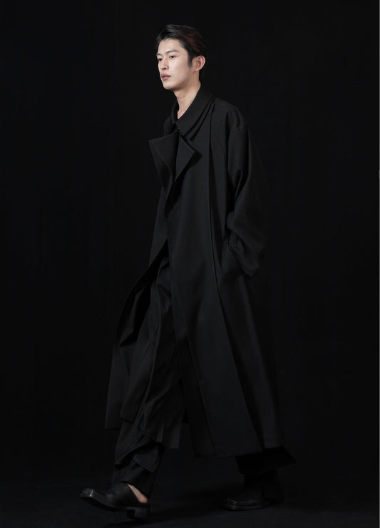 Versatile Wave Collar Overcoat