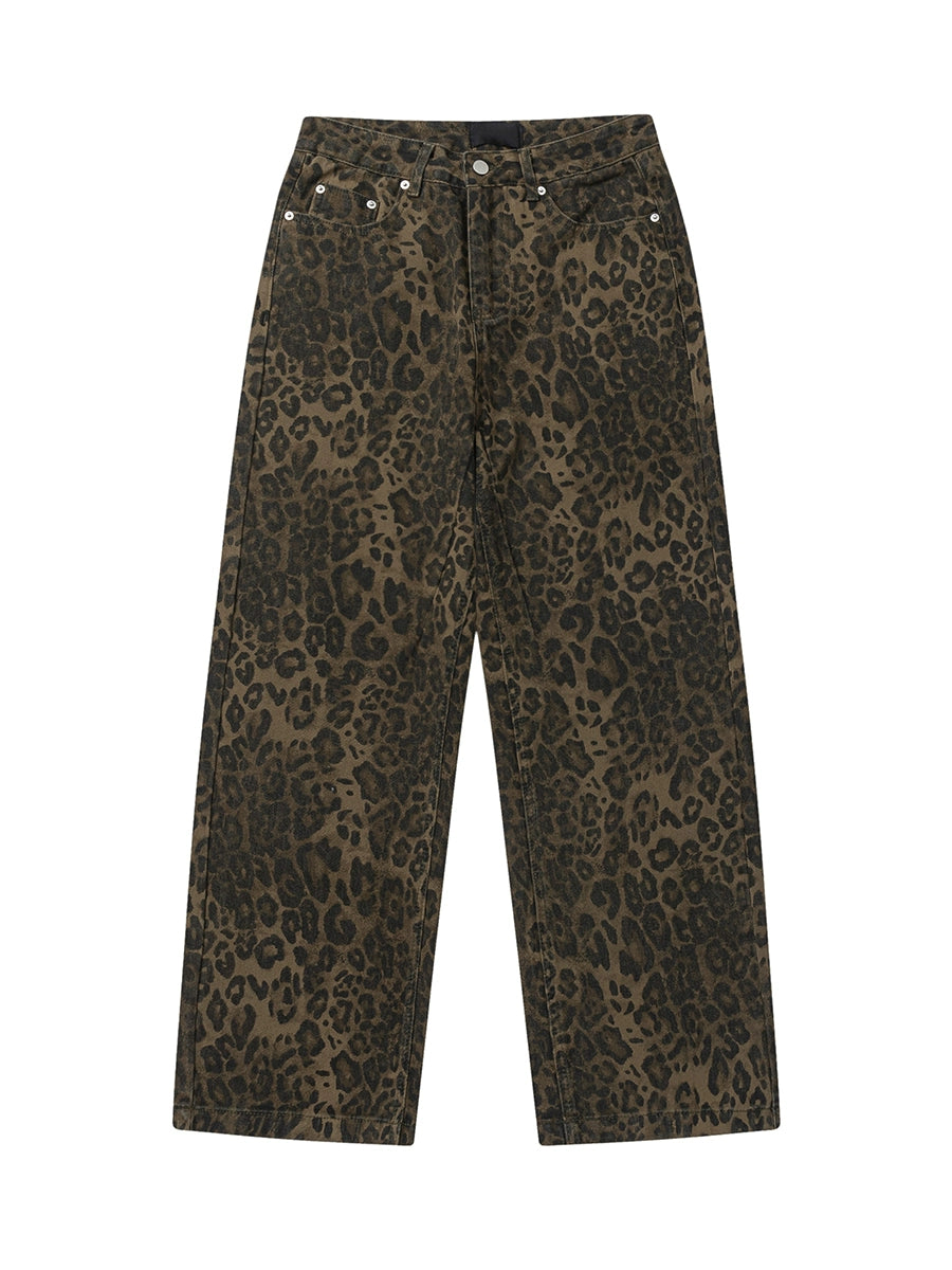 Wild Print Wide Jeans