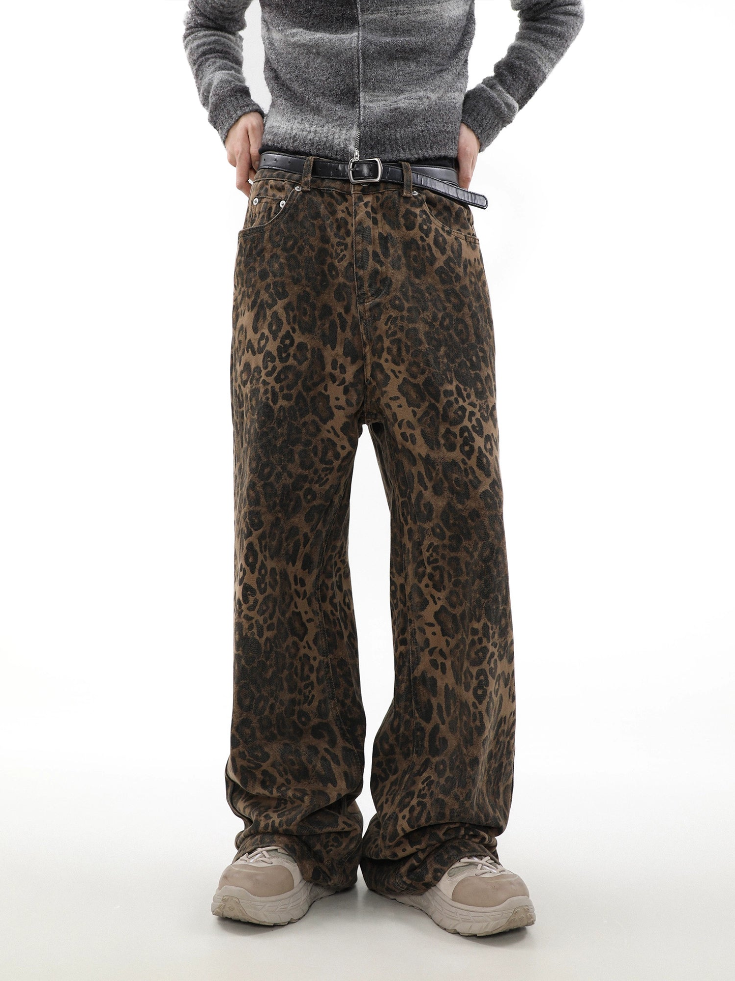 Wild Print Wide Jeans