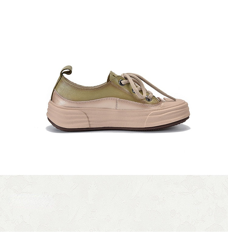 Casual Color Blocking Round Toe Lace-up Shoes