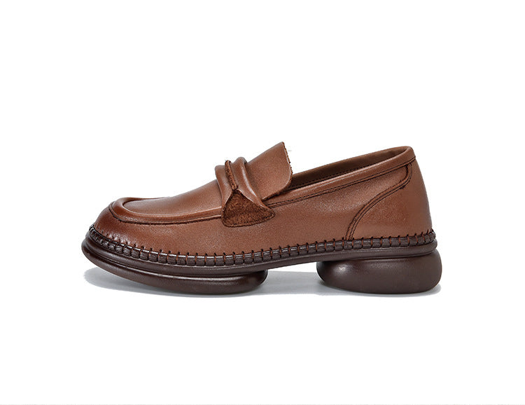 Classic Leather Soft Sole Mid-Heel Shoes