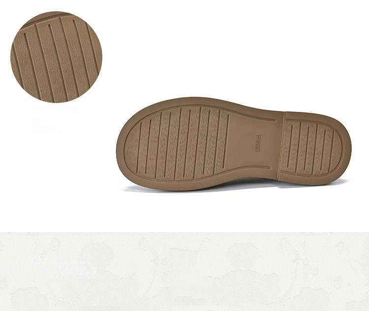 British Style Splicing Round Toe Leather Shoes