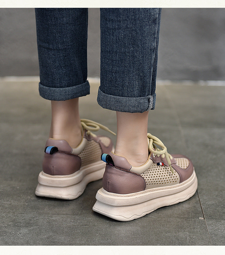 Vintage Hollow Lace-up Leather Sandals