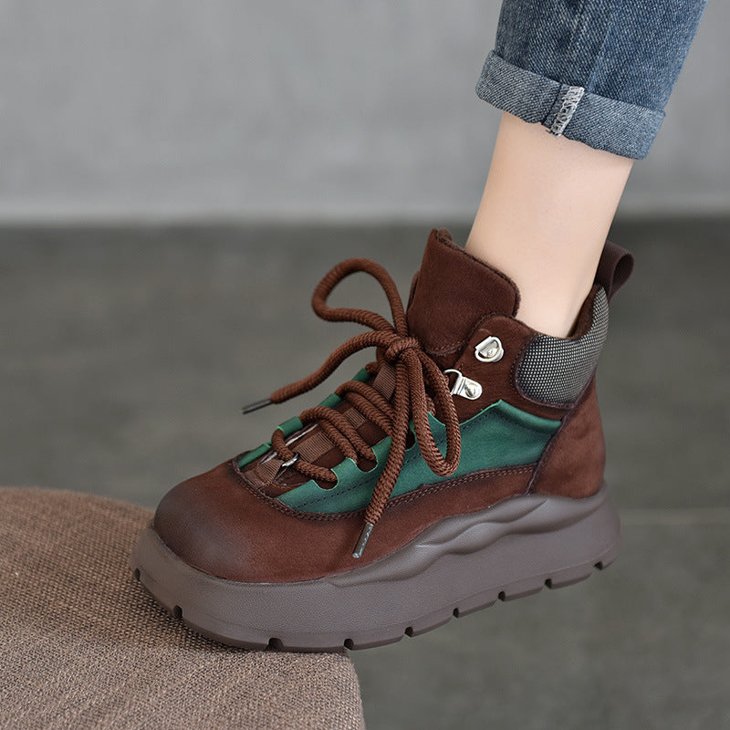 Versatile Leather Warm Cotton Shoes