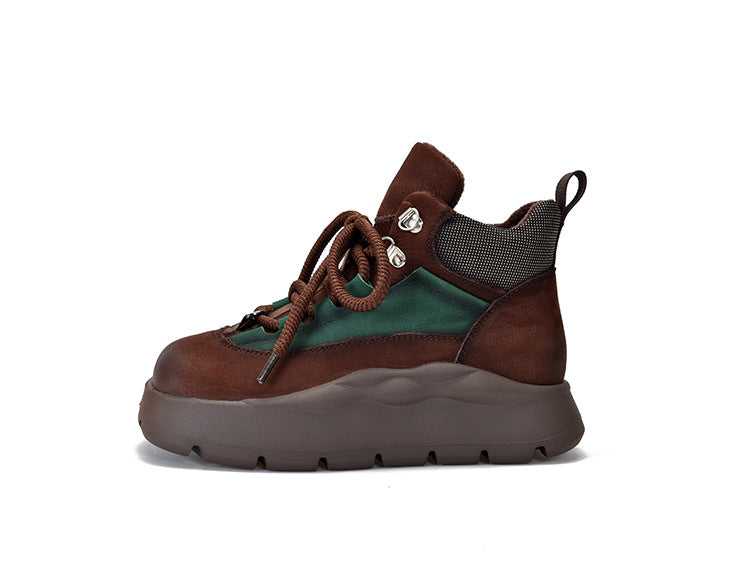 Versatile Leather Warm Cotton Shoes