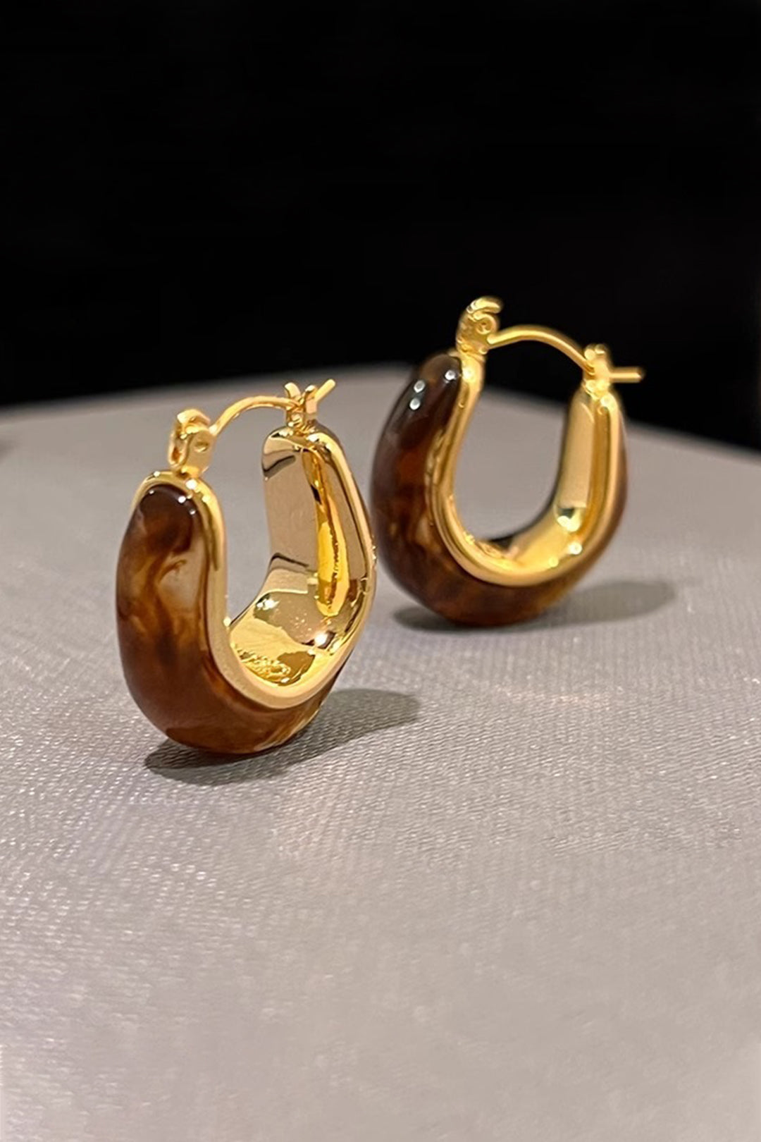 C-Shape Design Hoop Earrings
