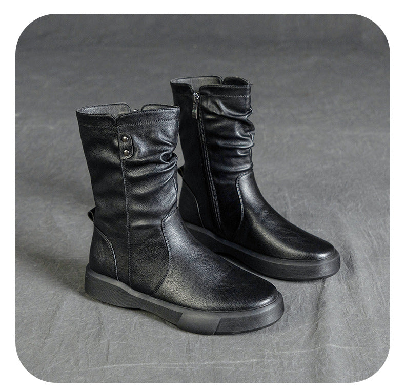 British Style Splicing Thick-Soled Martin Boots