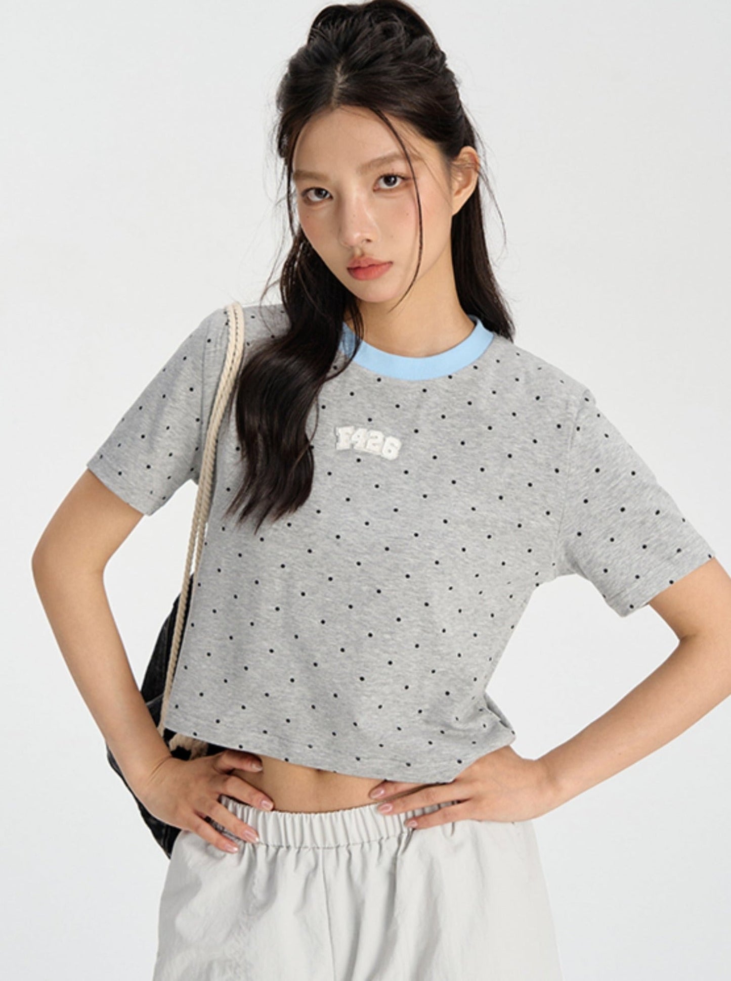 Polka Dot T-Shirt In Summer Street Style