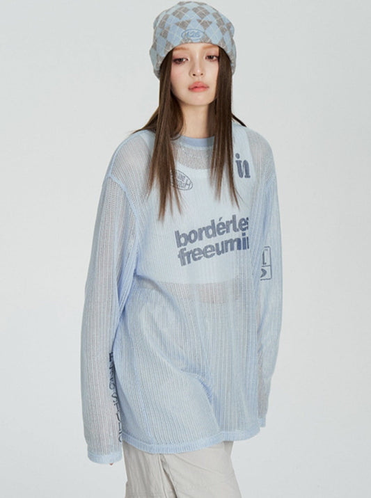 T-Shirt With Hollow Letter Print