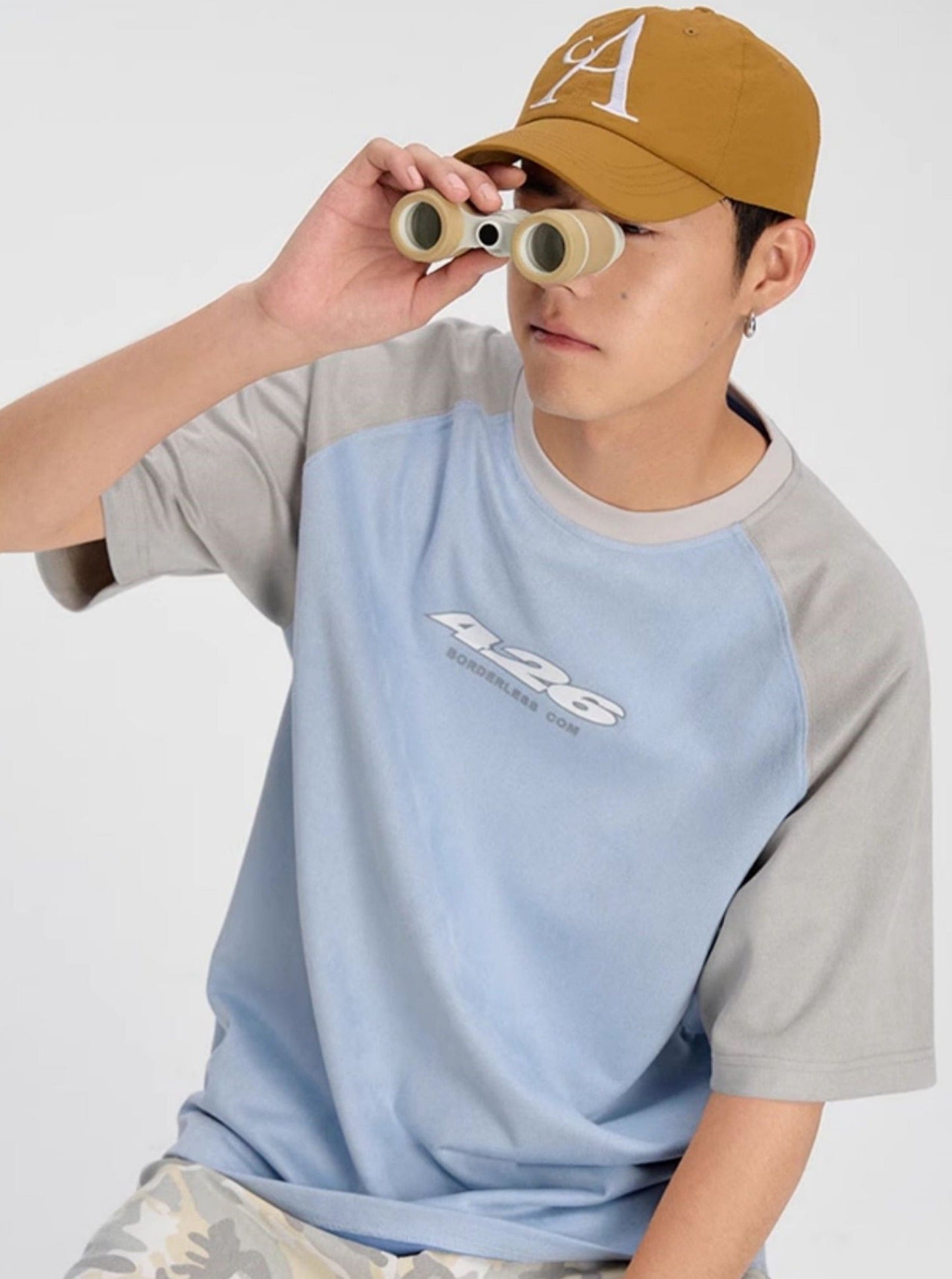 Summer T-Shirt In Faux Suede Fabric