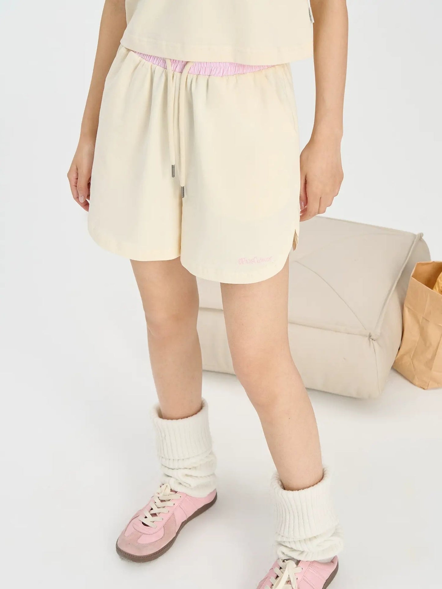 Striped Stitching Shorts