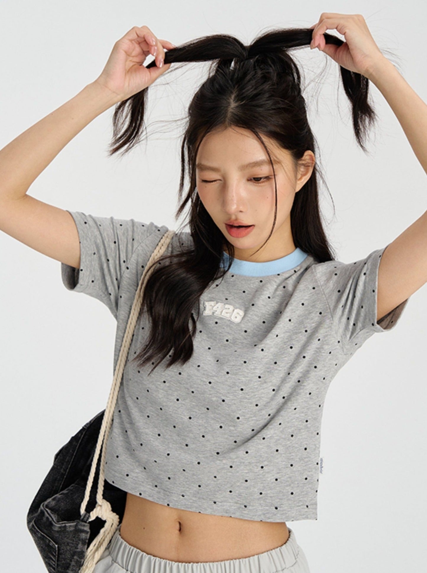 Polka Dot T-Shirt In Summer Street Style