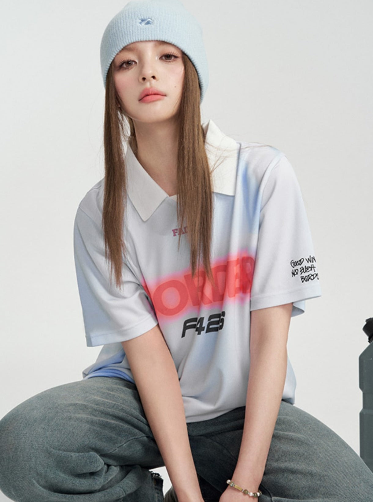 Short Sleeve Tee With Polo Neck