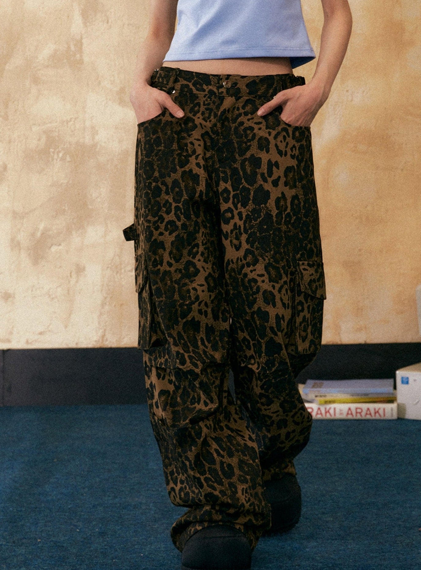 American Retro Leopard Print Casual Pants