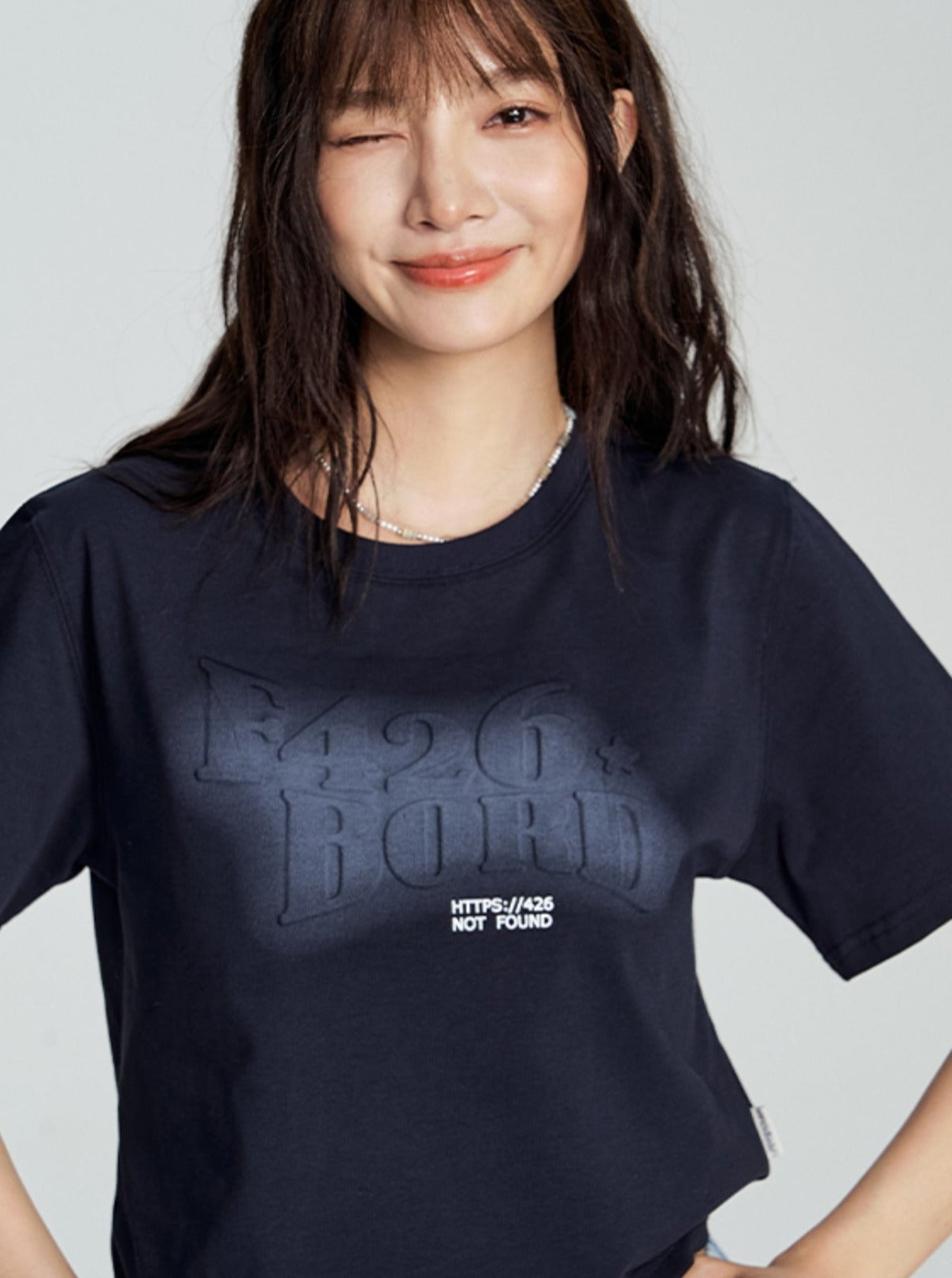 Tee With Embossed Letter Design