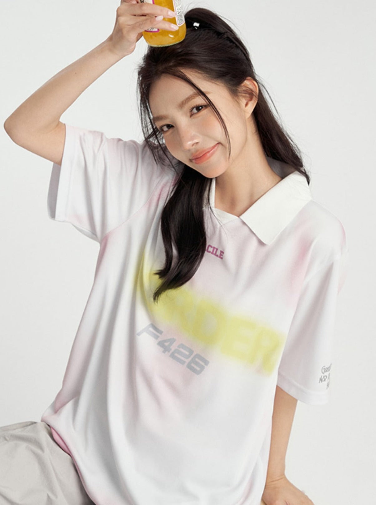 Short Sleeve Tee With Polo Neck