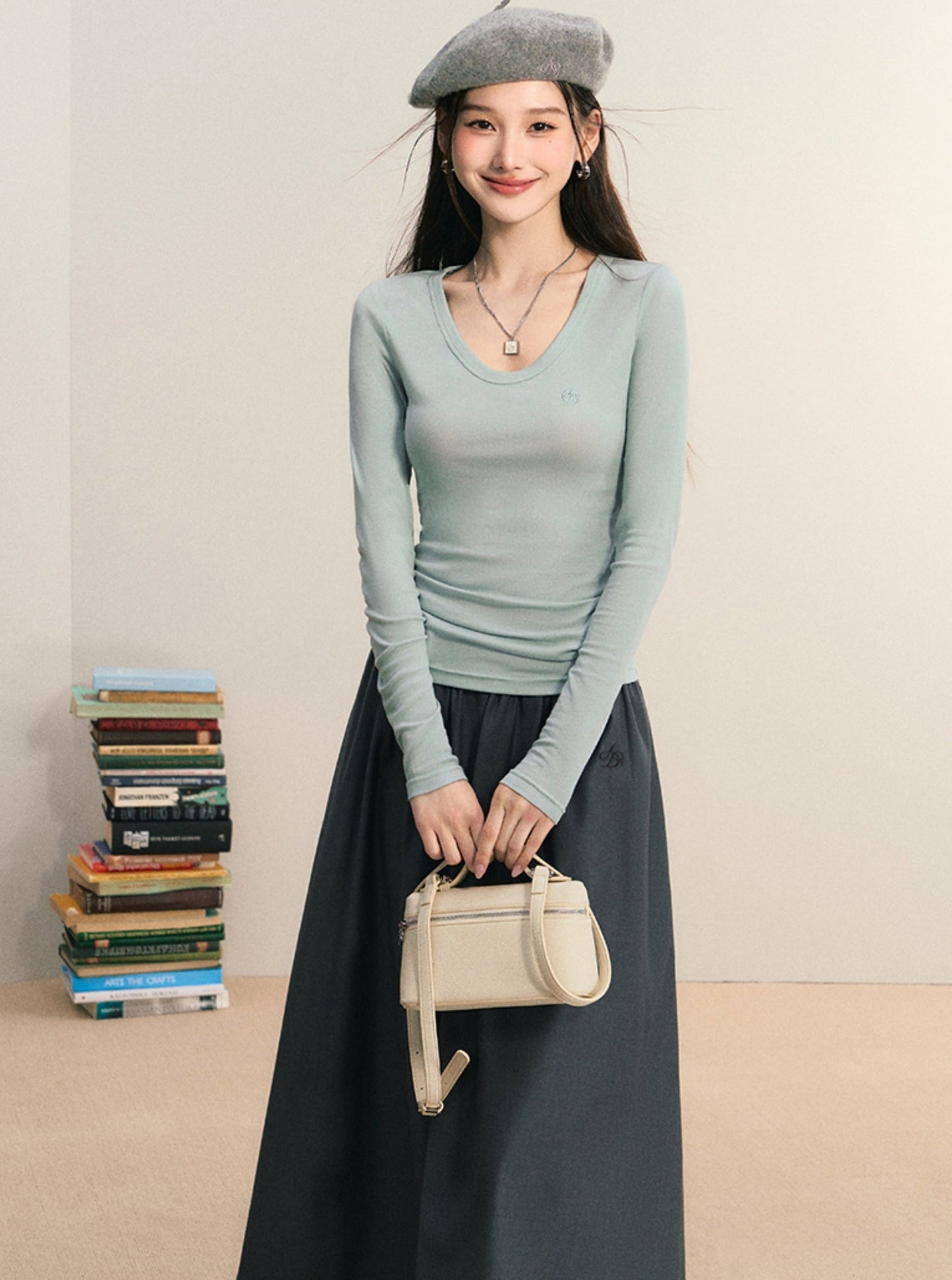 Elegant A-Line Midi Skirt: Versatile and Timeless