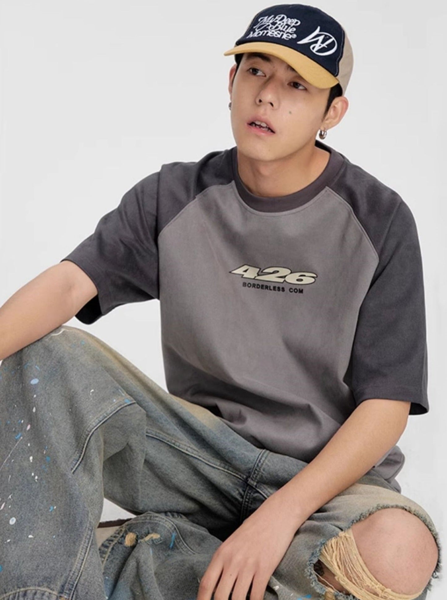 Summer T-Shirt In Faux Suede Fabric