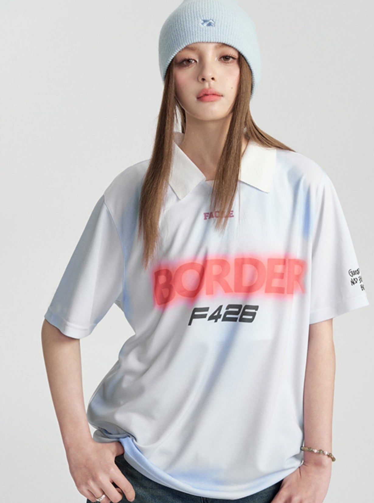 Short Sleeve Tee With Polo Neck